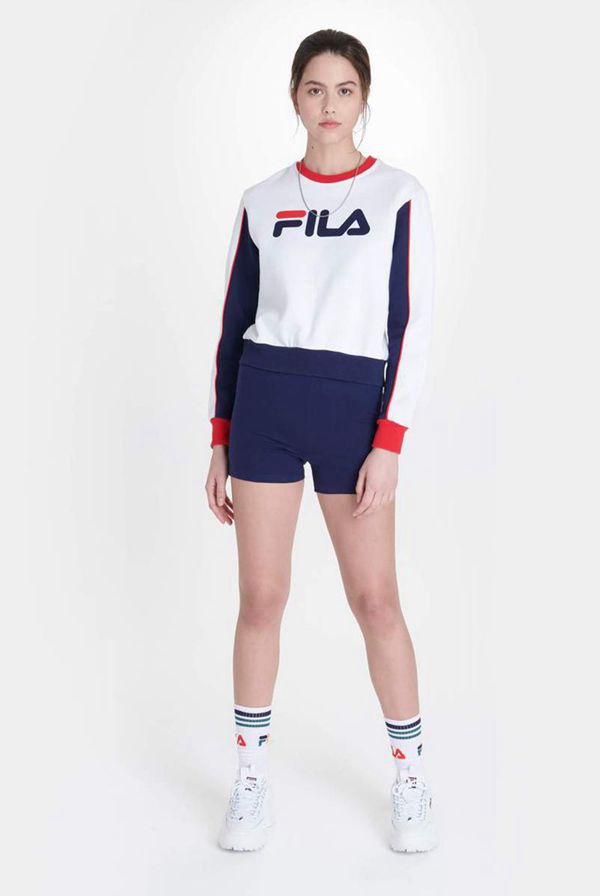 Moletons Fila Mulher Branco - Fila Nuria Colour Block Portugal Lojas,BUNH-79152